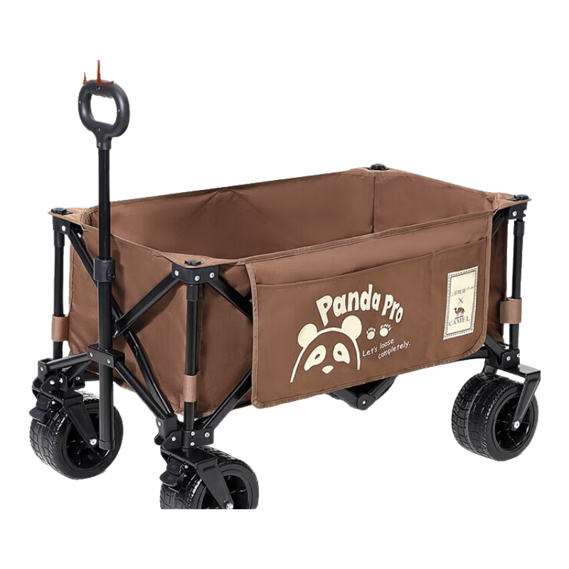 CAMEL Outdoor Camping Cart, Portable Campsite Trolley, Grocery Cart, Kids' Cart, Dog Walking Cart, Picnic Cart, Pull Cart with Wide Wheels And Spreading Functio
