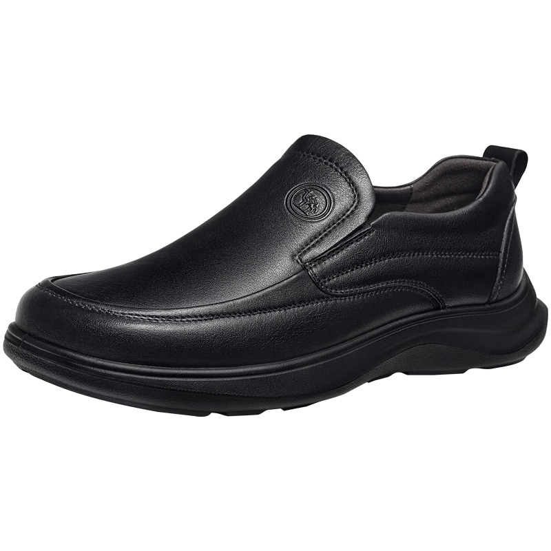 CAMEL Men's Leather Shoes 2026 New Cowhide Soft Sole Business Casual Shoes P16A220017 Black Size 39