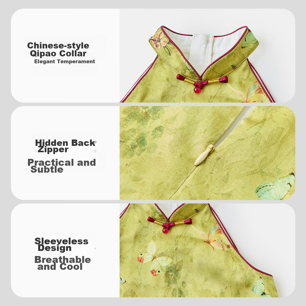 ASK JUNIOR Chinese Style New Mid-Autumn Children's Halter Dress Summer Toddler Qipao Dress 9