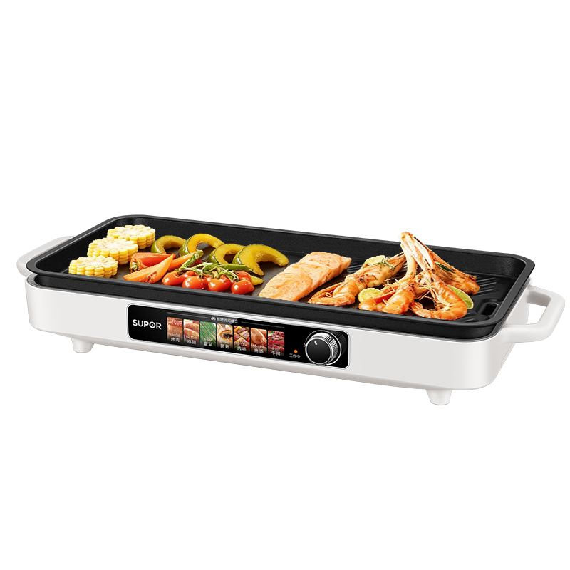SUPOR Electric BBQ Grill Pan 2026 New Home Electric Grill Multi-Functional Skewer and Meat Grill Titanium Non-Stick Smokeless Detachable GJ5125P821
