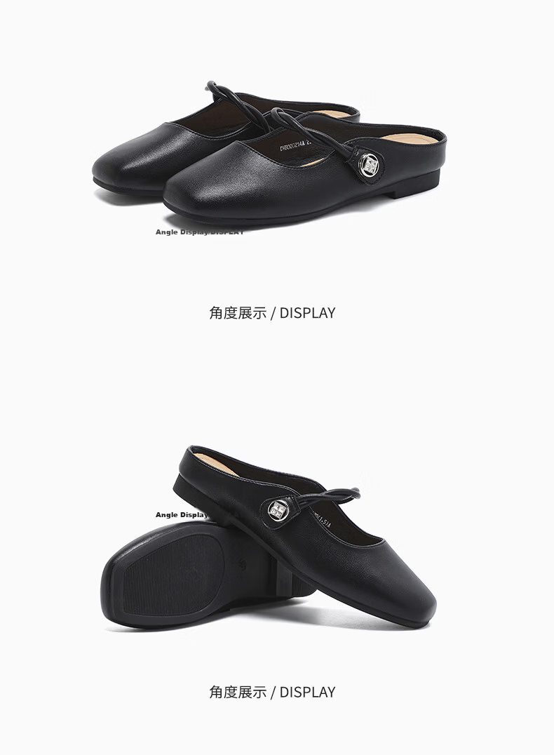 Dustodusto Baotou Women's Summer Slippers 2026 New Summer Shoes Slip-On Lazy Half Drag Mules 17