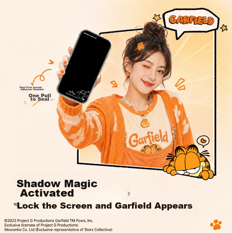 Smorss [2-Pack Garfield Anti-Glare Screen Protector] for iPhone 17 Pro Tempered Glass Film, Apple 17 Pro HD Anti-Fingerprint Garfield Screen Protector 3