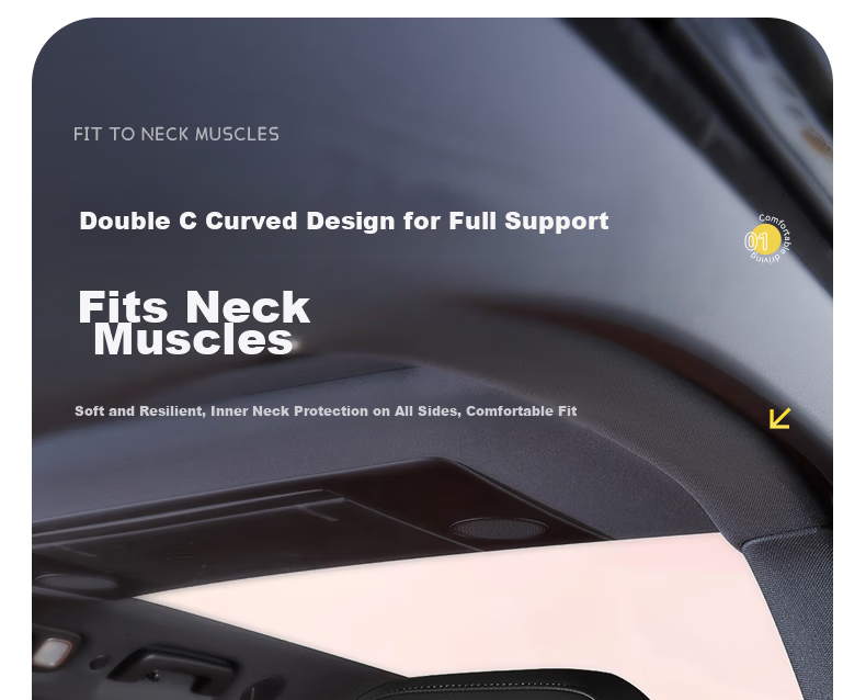 Huiduoduo Car Headrest and Lumbar Support Set Sports Seat Driver Long-distance Driving Waist Cushion Gaming Chair Tesla 8