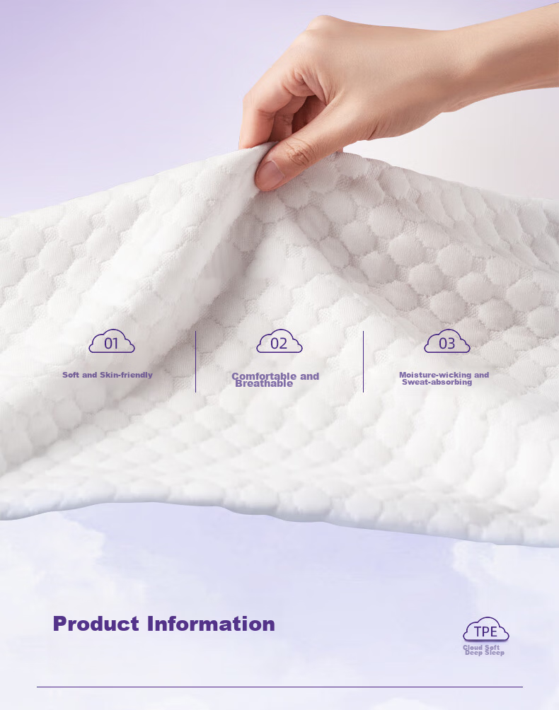 Mi Xiaoshu TPE Grid Gel Pillow Cervical Pillow Deep Sleep Non-Latex Washable Breathable Core Adult Cooling Pillow 18