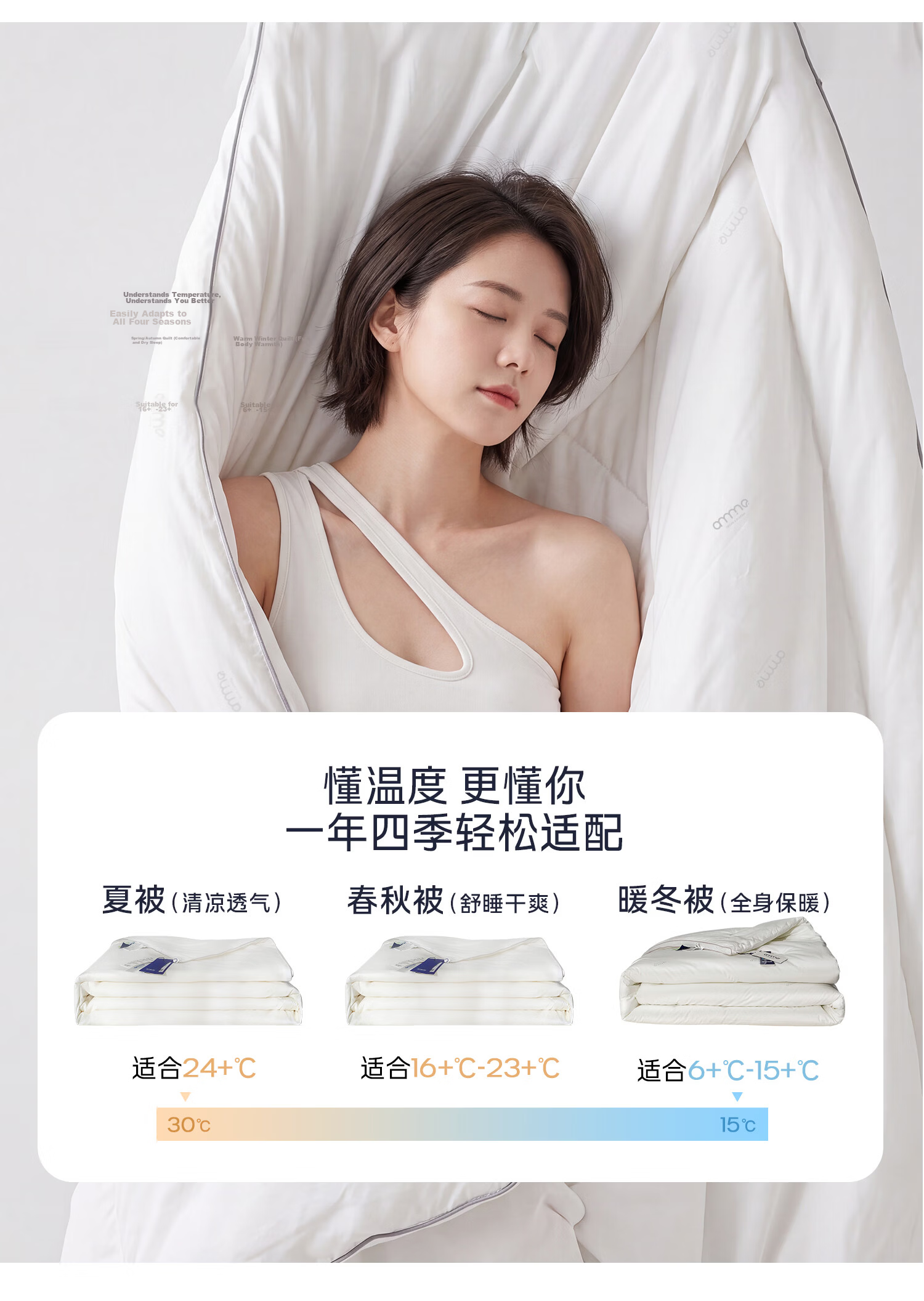 Anmino Anti-Mite Antibacterial Summer Quilt Fiber A-Class Dust Mite Resistant Quilt Core Approx. 1.9 Jin 150*200cm 6