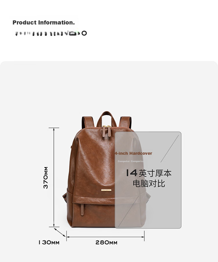 GOLF Women's Fashion Backpack 14-inch Laptop Bag Large Capacity Casual Travel Student School Bag 22