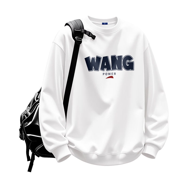 GENIOLAMODE Men's Hoodie, Autumn 2026 Latest Style, No Hood, Trendy Letter Print, Long-Sleeve T-Shirt, Pullover Sweatshirt