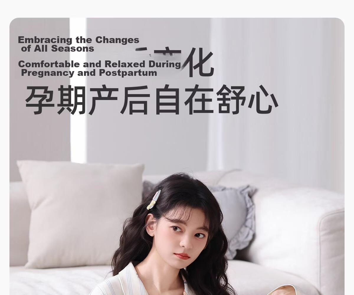 JOYNCLEON Maternity Cotton Postpartum Pajamas Spring Summer Thin Nursing Homewear Set L Jyz212991 23