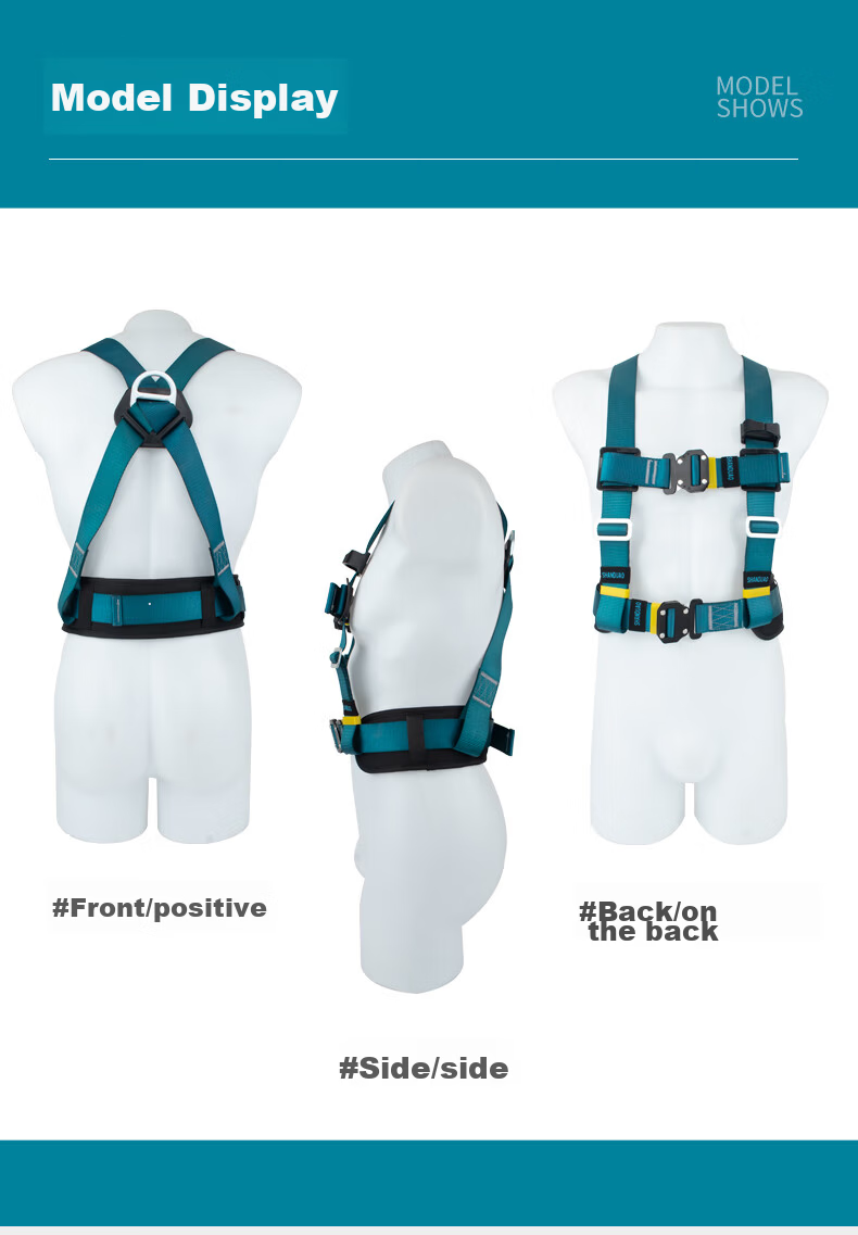 SHANDUAO Three-Point Safety Harness, Quick-Connect High-Altitude Fall Protection AD9022, Single Small Hook 1.8 Meters 6
