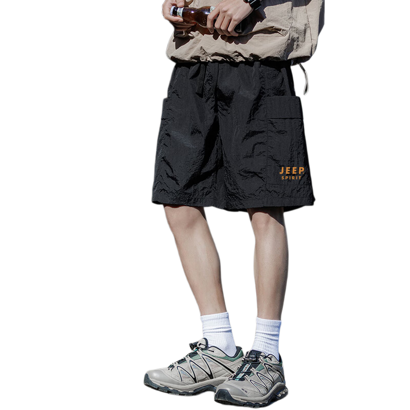 JEEP SPIRIT Men's Summer UV Protection Cooling Breathable Five-Point Shorts Running Outdoor Durable Lightweight Casual Pants
