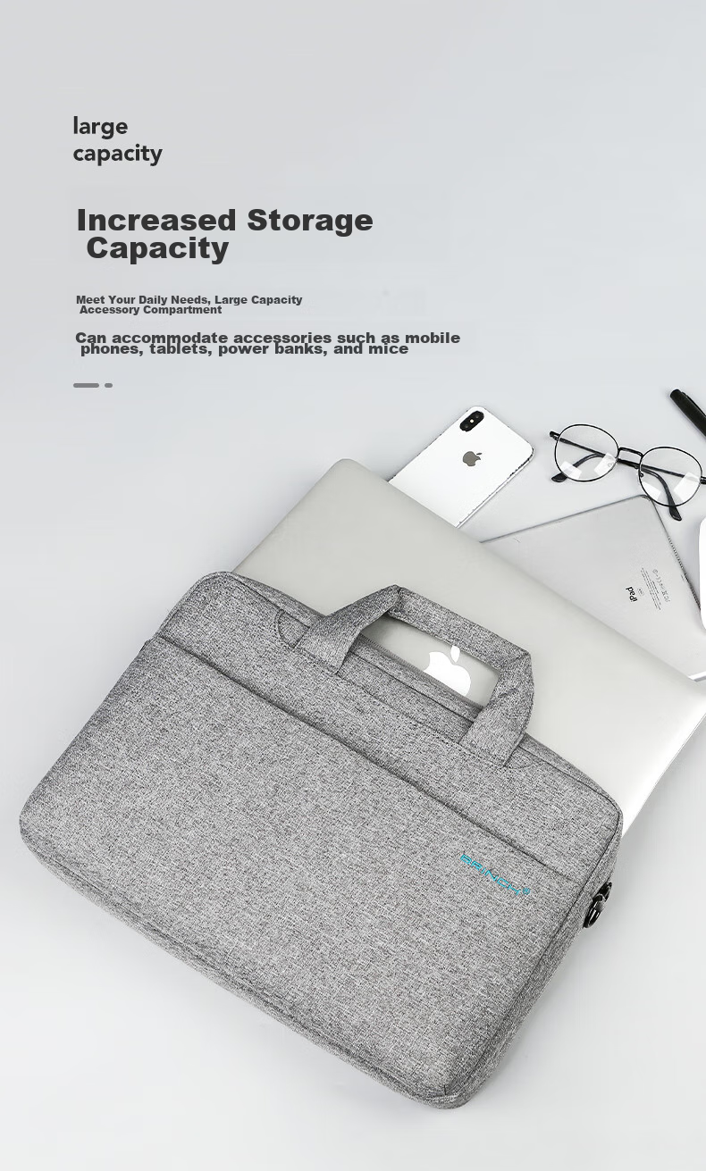 BRINCH Laptop Bag, 15/16 Inch Business Travel Handheld Shoulder Bag, Suitable for Apple And Huawei Laptops 5