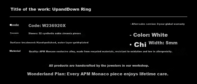 APM Monaco UpAndDown Couple Rings Matching Lock Style Birthday Qixi Valentine's Day Gift for Him and Her 1