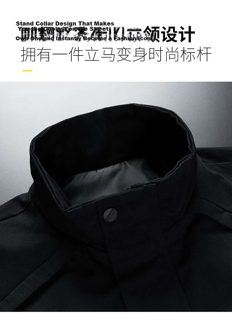 PLAYBOY Men's Spring Autumn Casual Lightweight Stand Collar Outdoor Sports Jacket Khaki XL 3