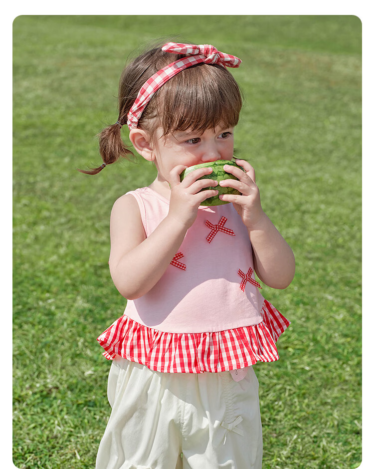 Balabala Girls' Vest 2026 New Summer Pure Cotton Sleeveless Children's Top Baby T-Shirt Fashionable Infant 26