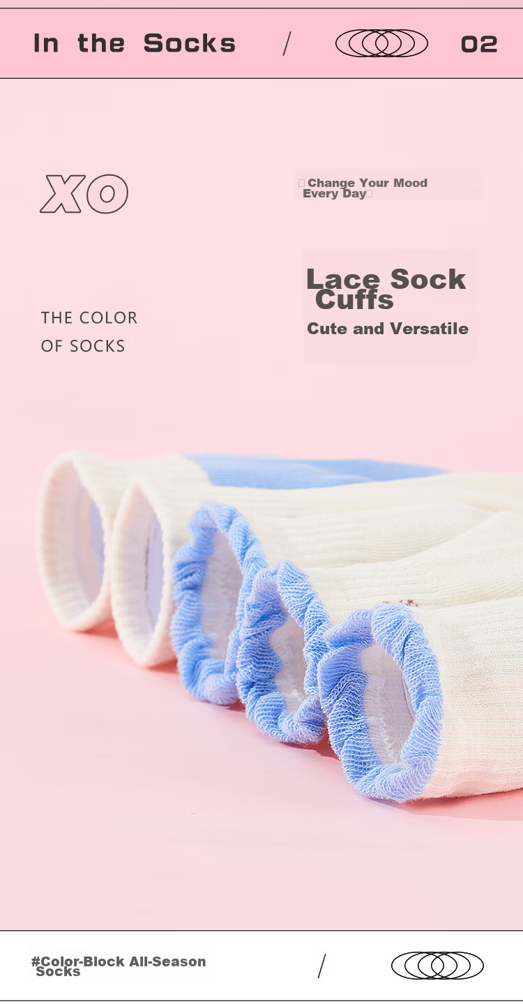 MiiOW Children's Socks for Girls, [Soft And Comfortable Cotton + Versatile], Mid-Calf Socks, Casual Cotton Socks for Baby Girls in Puberty 4