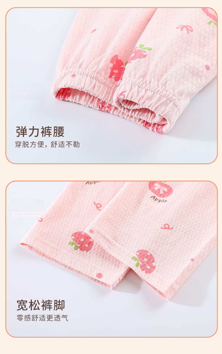 Cotton Girl's Pajamas Spring Summer 100% Cotton Homewear Set for Older Children and Teens Lightweight Breathable Mesh Air-Conditioned Clothing 11