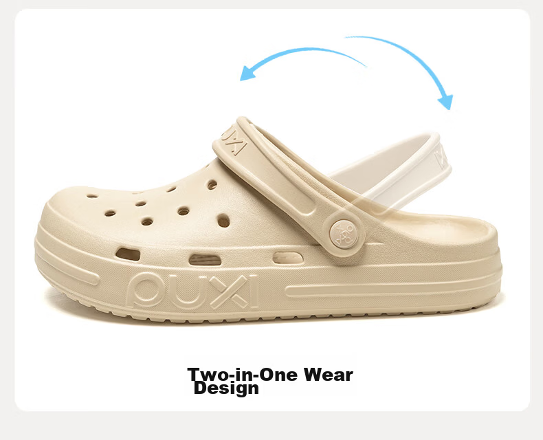 Puxi Xunye Soft Sole Breathable Hole Shoes Women Outdoor Slippers 2026 Summer Beach Shoes Non-slip Closed Toe Sandals Men 10