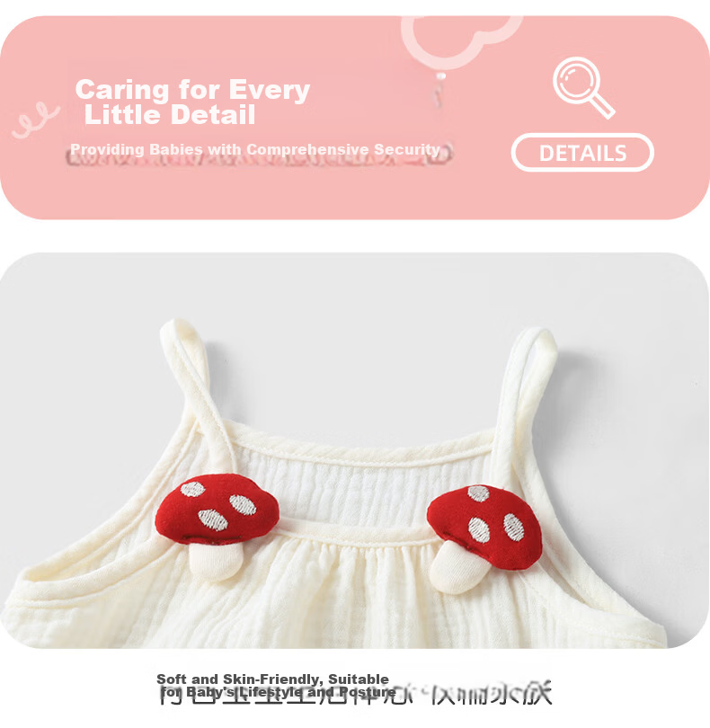 Youqi Baby Summer Breathable Clothes Cute Girls Vest Baby Romper Sleeveless Thin Newborn Jumpsuit 12