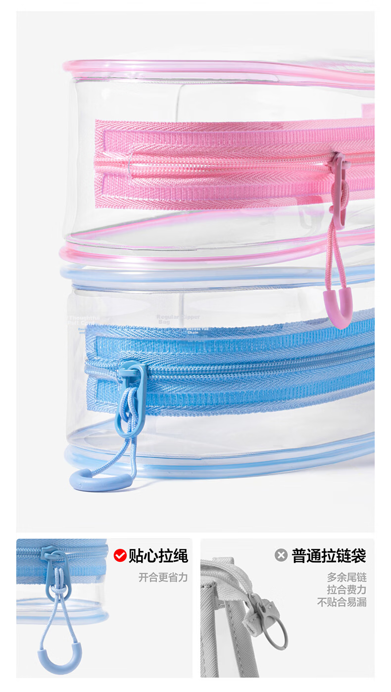 Kasimir Transparent Jelly Pencil Case Waterproof Easy-Clean Structured Design with Compartments Student Stationery Transparent Jelly Pencil Case - Blue*1 13