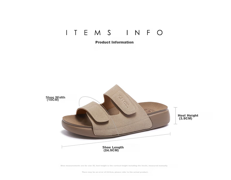CAMEL Outdoor Soft Loafers 2.0 Thick Sole Velcro Birkenstock Sandals L26M504019 Brown (Suede) Size 39 1