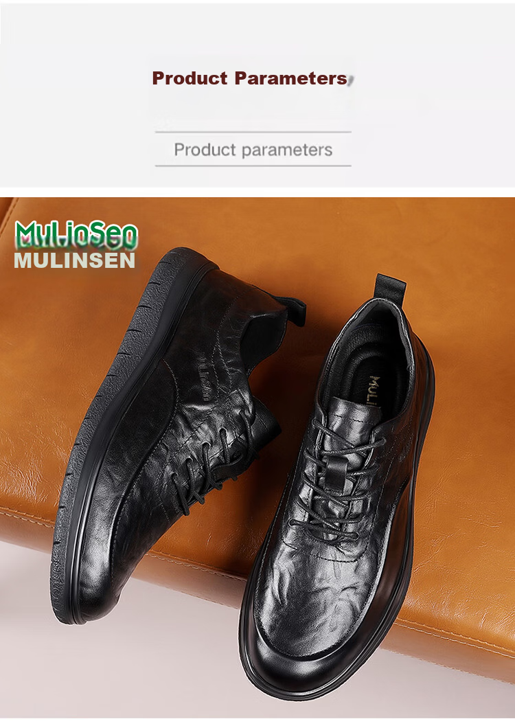 Mulinsen First Layer Cowhide Men's Shoes New British Style Genuine Leather Business Casual Commuter Derby Shoes 8