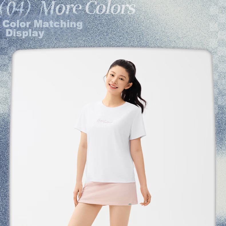 361° Women's Short Sleeve Spring Summer New Sports T-Shirt Quick-Dry Loose Casual Running Top 662624113-3 15