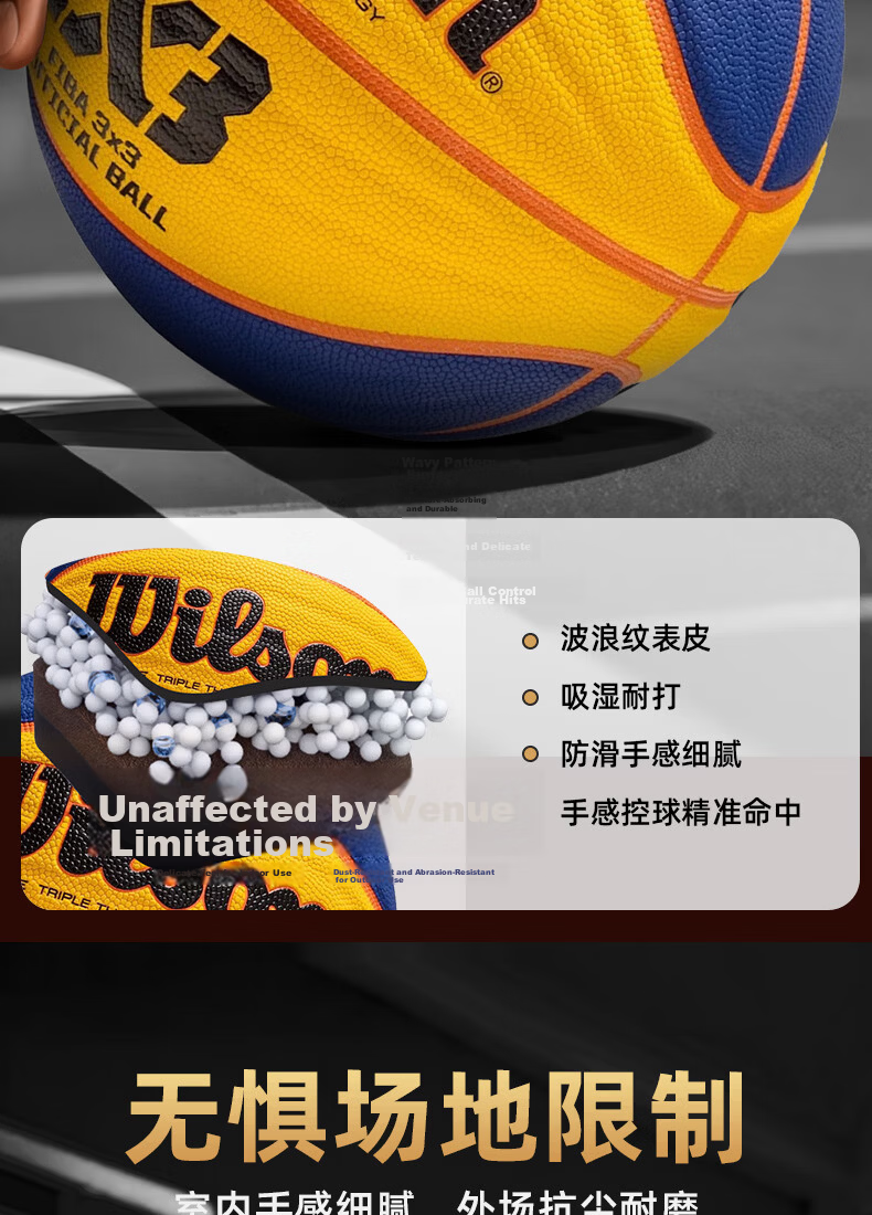 Wilson Basketball Size 7 Chen Yifan NBA Series PU Wear-Resistant Non-Slip Indoor Outdoor Universal Adult Youth Basketball 13