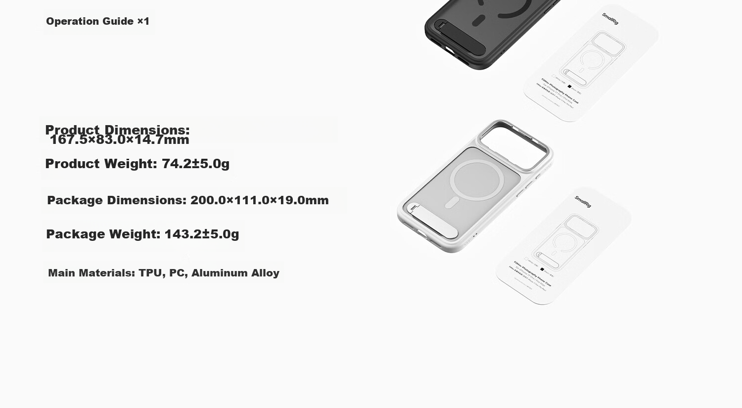 SmallRig 5551 Apple iPhone 17 Pro/17 Pro Max Photography Phone Case Protective Cover Magsafe Magnetic Lens and Filter Adapter Ring 19