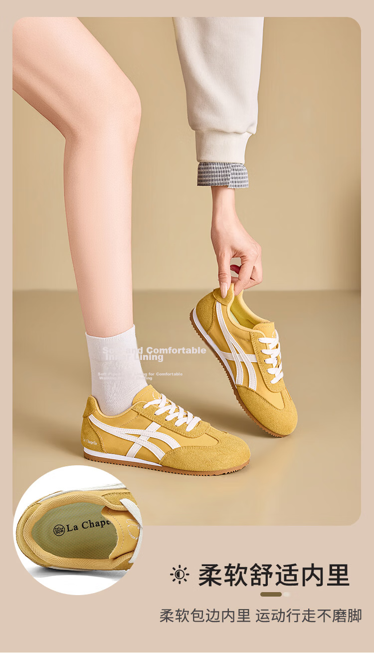 La Chapelle Women's Derby Shoes 2026 Summer Retro Fashion Comfortable Casual Sneakers 625B Beige Gray Black Size 40 10