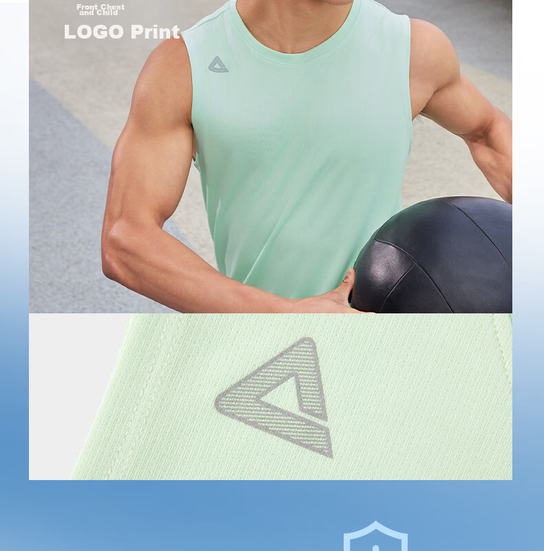 PEAK Men's Summer Sports Set Quick-Dry Breathable Sleeveless Vest and Shorts Badminton Running Fitness Two-Piece DF152010 13