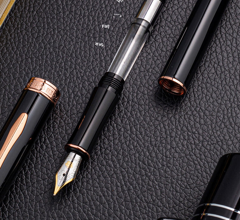 HERO Fountain Pen 850 Black Classic Business Adult Signature Pen Unisex Birthday Gift Iridium Ink Gift Box Set with F Nib 8