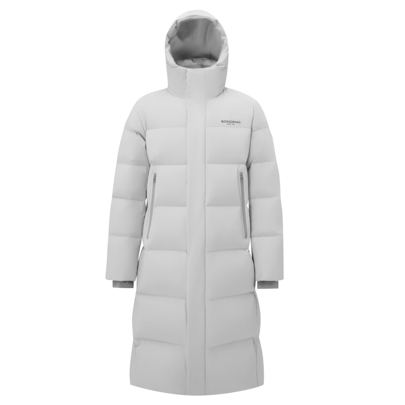 BOSIDENG Off-Season Down Jacket Unisex Sports Series Long Hooded 90% Down Thick Warm Coat
