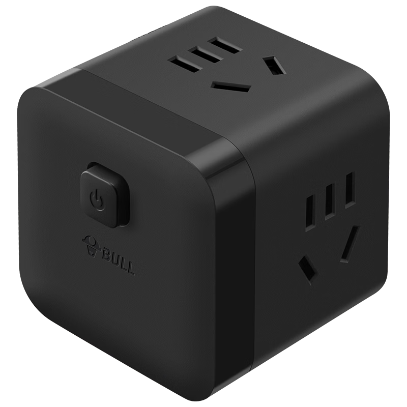 BULL Cube Power Strip, Three-Prong Adapter/Extension Cord/Surge Protector, 3 Outlets with Wireless Master Switch, GNV-M103W, Black