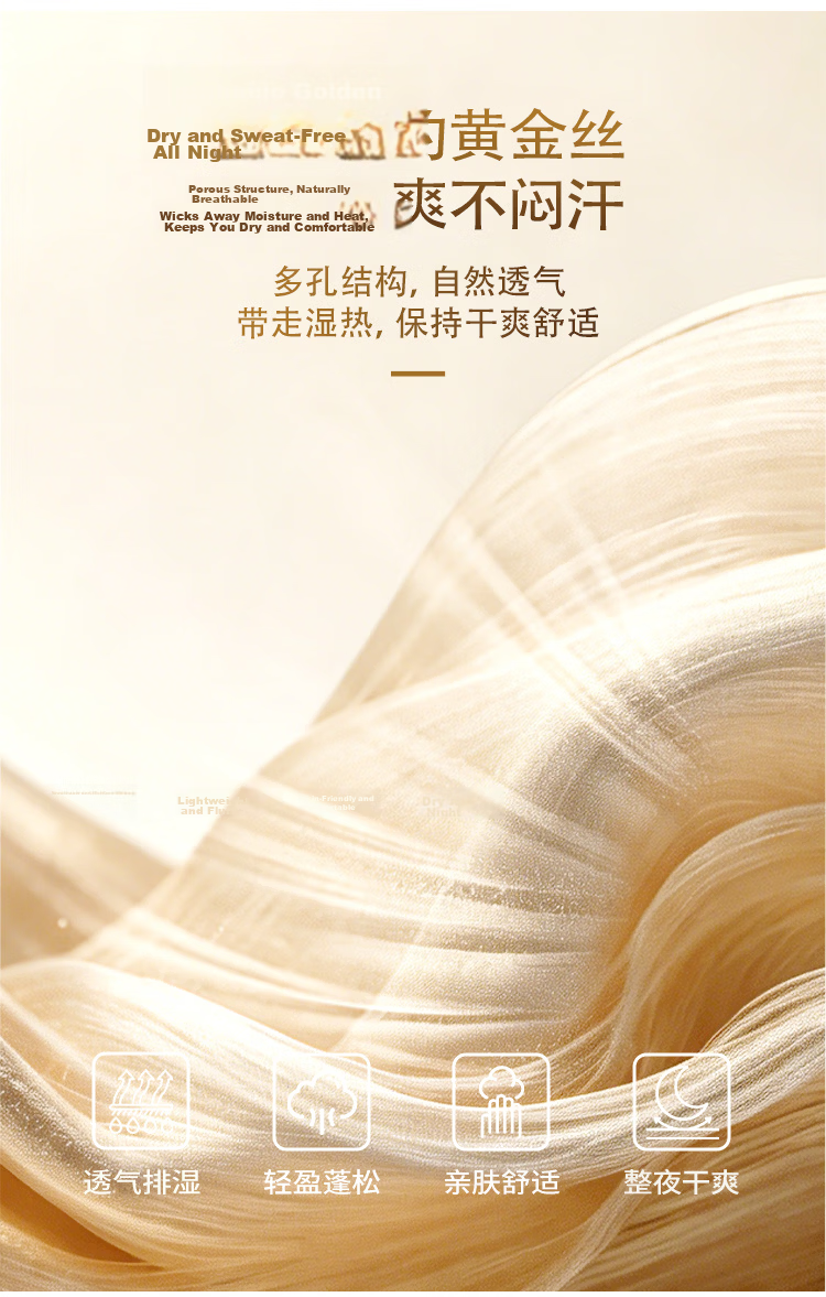Qianhuang Gold Silk Air Conditioning Summer Quilt 100% Mulberry Long Silk Silk Quilt 1 Jin 200*230cm Yellow 5