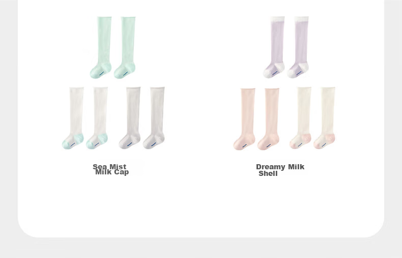 Babycare Children's Fountain Mesh Long Socks Boys Girls Cotton Soft Breathable Sea Mist Milk Cap M 20