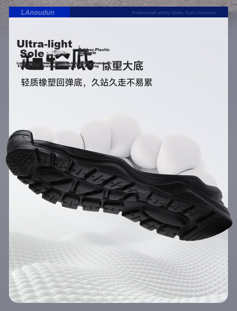 Blue Owl Shield Men's Summer Breathable Ultra-Light Anti-Smash Toe Anti-Puncture Safety Work Shoes DL217T Size 40 6