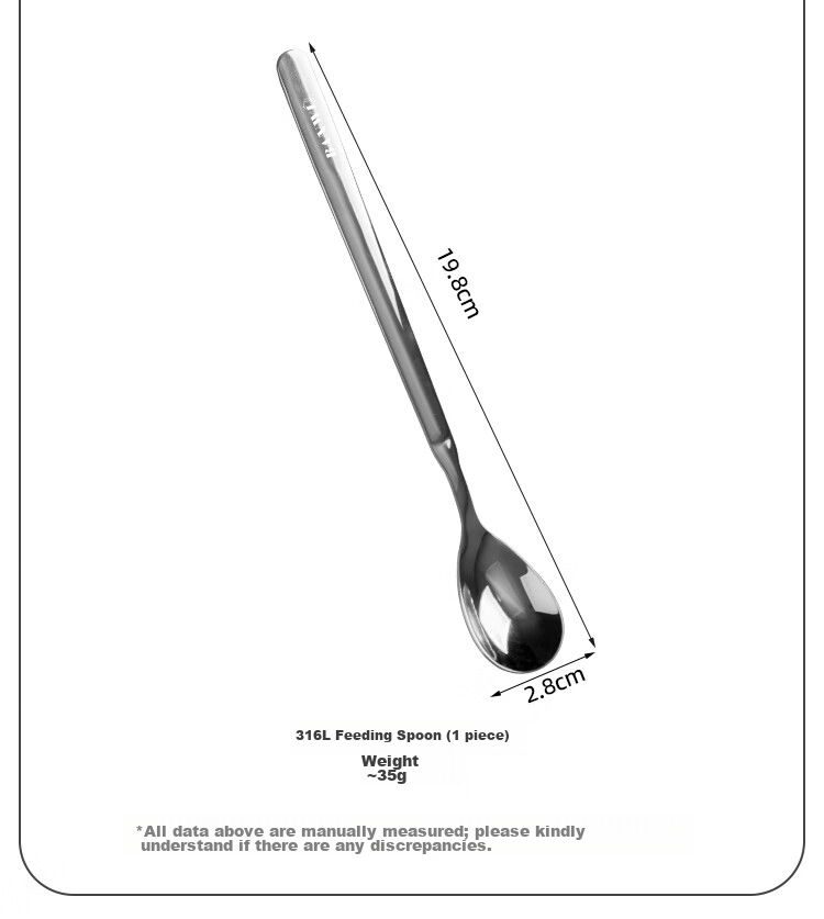 Banwu Life 316 Stainless Steel Feeding Spoon Baby Spoon Stirring Long Handle Children's Eating Training Spoon 3