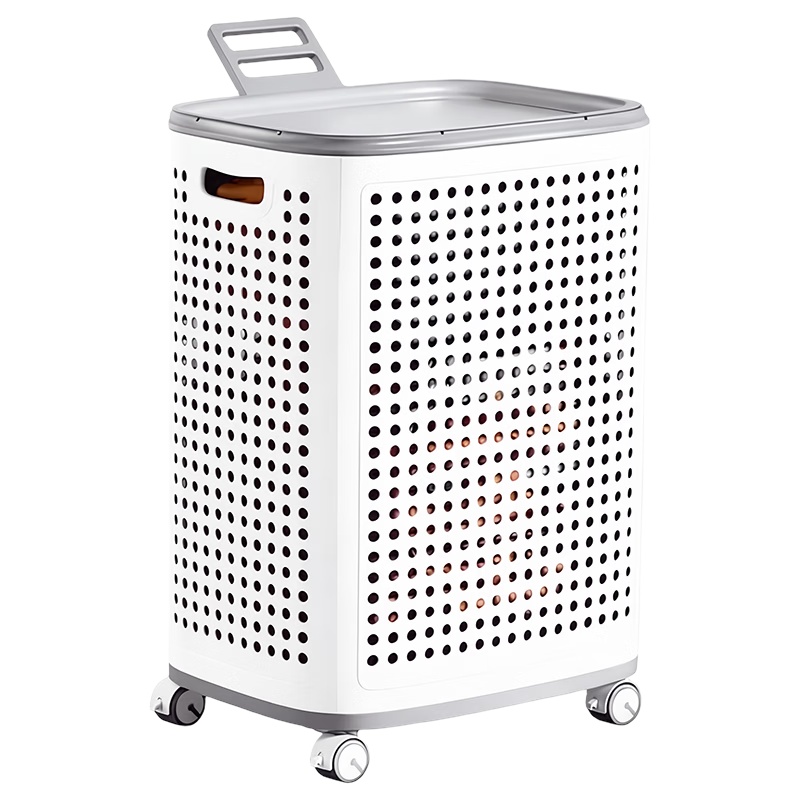 Jiabangshou Laundry Hamper with Lid And Wheels, Large Capacity Dirty Clothes Basket for Home Bathroom Storage, Upgraded Versio