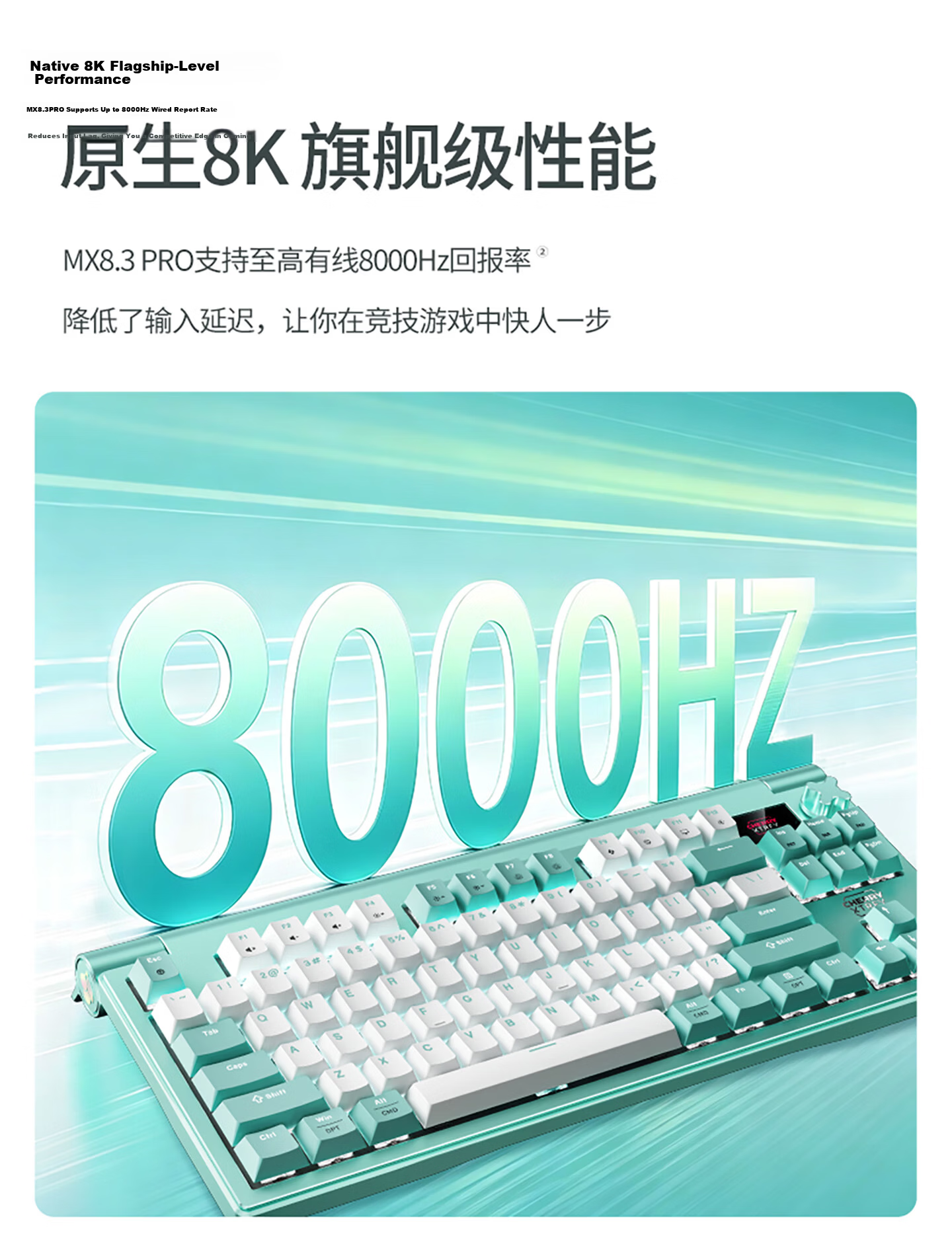 CHERRY MX8.3 PRO Orange Black Wireless Mechanical Keyboard Customizable Hot-Swappable RGB Bluetooth Tri-Mode Aluminum PUBG Valorant Delta Gaming 6