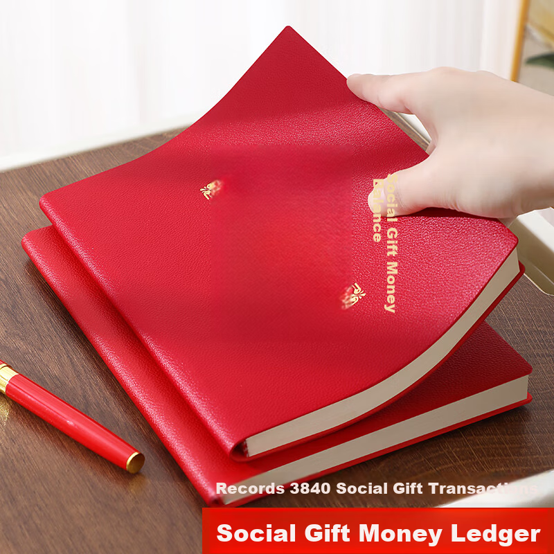Faramon Gift Money Accounting Book for Weddings and Celebrations, Guest Gift Registry, Personal Gift Transactions Ledger, Leather Cover Gift Money Register, Sign-in Book A5 - Gift Money Ledger