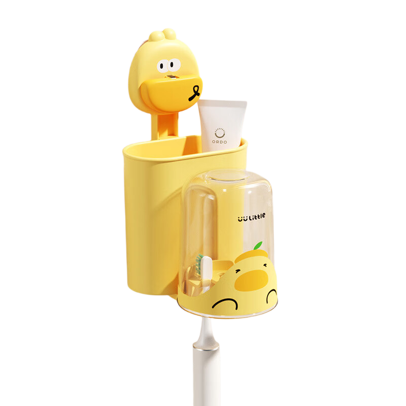 Siwangongli Suction Cup Mouthwash Cup Toothbrush Holder, No Drilling Required, Toothbrush Cup, Bathroom Wall-Mounted Children's Toothbrush And Toothpaste Rack