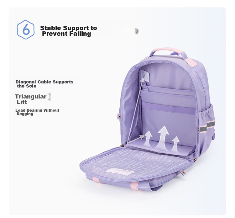 KALA·Y Cloud Backpack for Elementary Students Grades 1-3-6, Child Anti-Fall Load-Reducing Spine Protection Ultra-Light School Bag 6