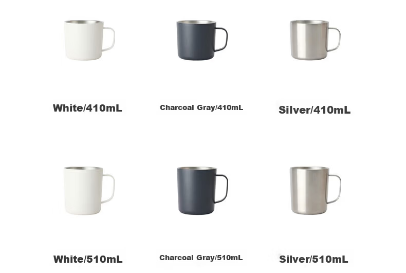 MUJI Stainless Steel Double Layer Mug Cup with Handle Desktop White S 410ml 7