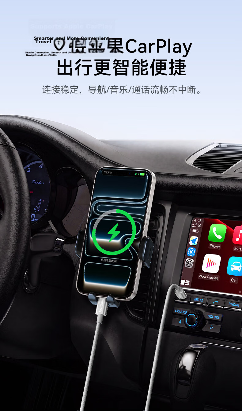 MOMAX Apple 17/16/15 Type-C Charging Cable PD 60W Fast Charge CtoC Car Charger Compatible with iPhone 17/16e/15 Pro Max, iPad, Laptop 6