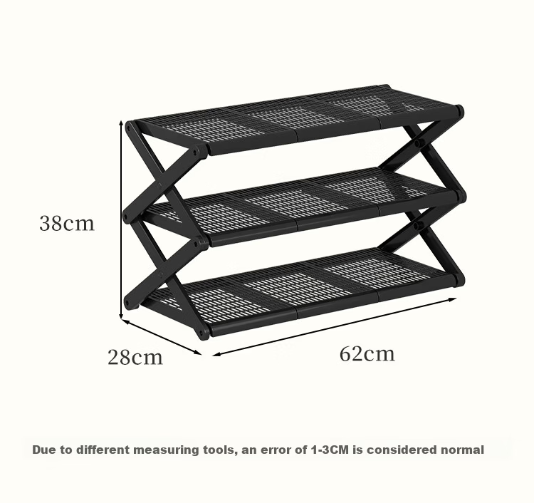 Anerya Foldable Shoe Rack No-Installation Simple Home Entryway Multi-Layer Small Space Storage Organizer 3-Tier 16