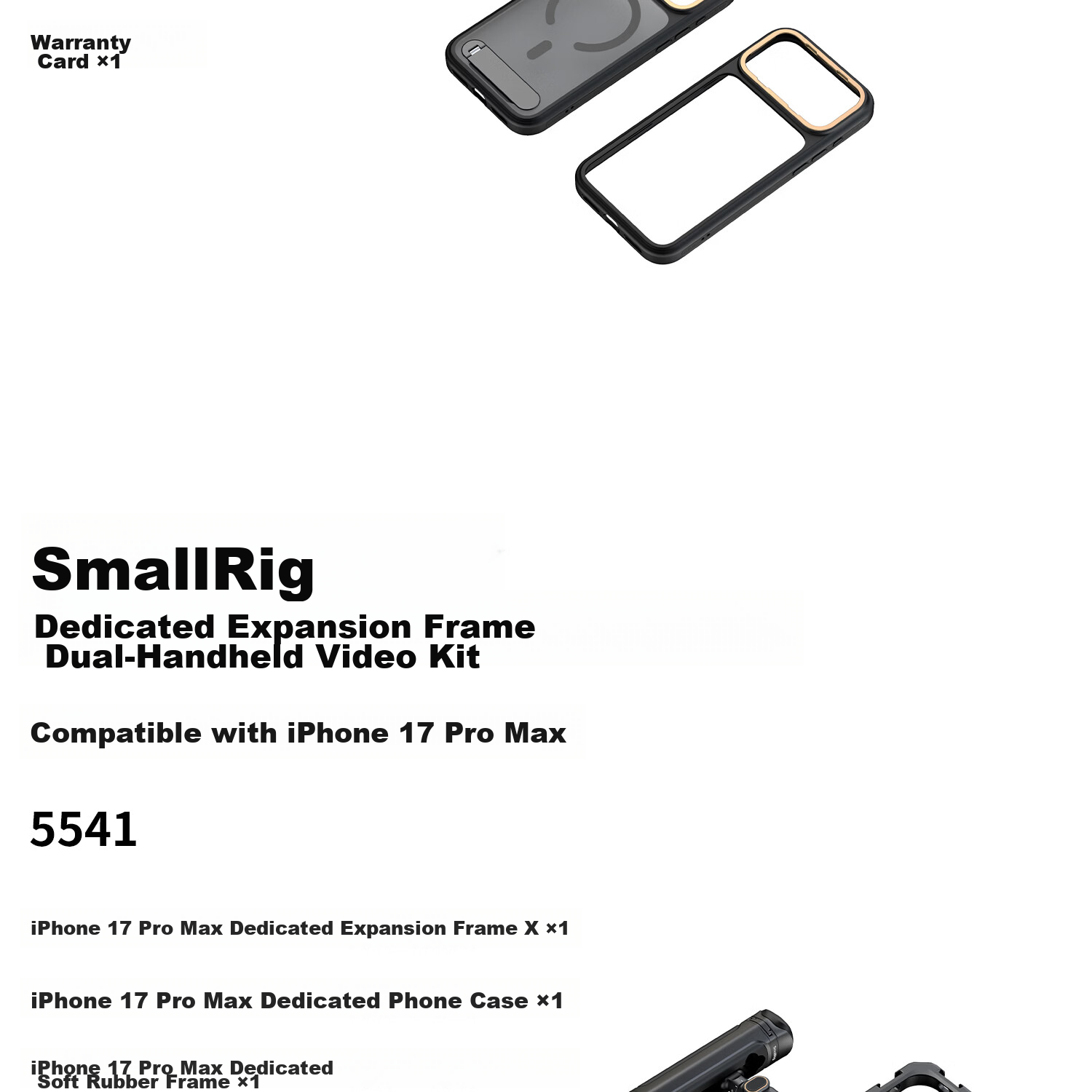 SmallRig 5542 Expansion Cage Mount Handle Bluetooth Remote for iPhone 17 Pro Max/17 Pro Series Photography Kit 18
