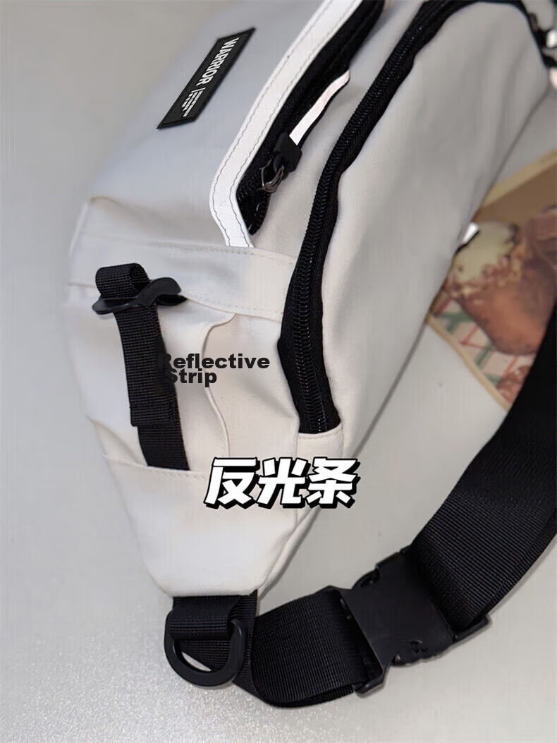 Warrior Men's Crossbody Bag Trendy Hong Kong Style Chest Bag Large Capacity Student Casual Shoulder Bag Cycling Sports Waist Chest Bag 8