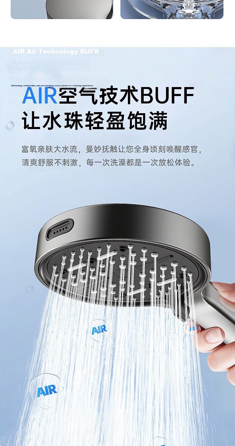 JROR [Seiko] Six-Mode High-Pressure Shower Head Large Panel Bathroom Showerhead 3
