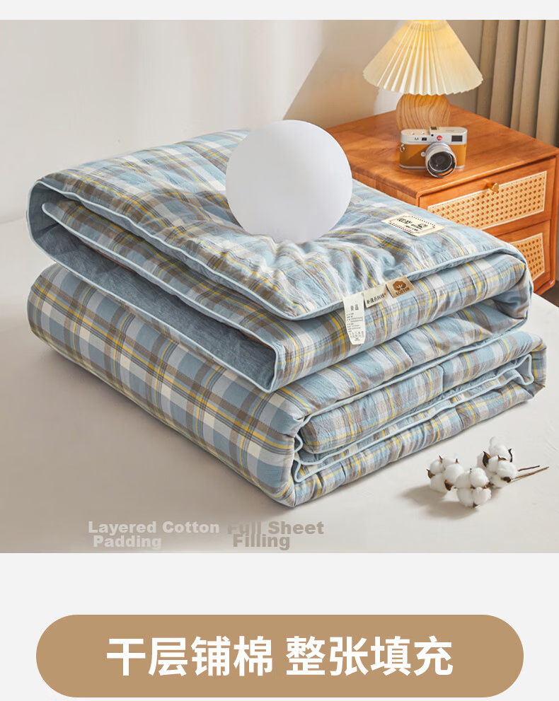 Hongdou Class A Antibacterial Xinjiang Cotton Quilt Air Conditioning Quilt Summer Cool Quilt Spring and Autumn Cotton Four Seasons Quilt Core 2*2.3m 4 Jin Qianmo 11