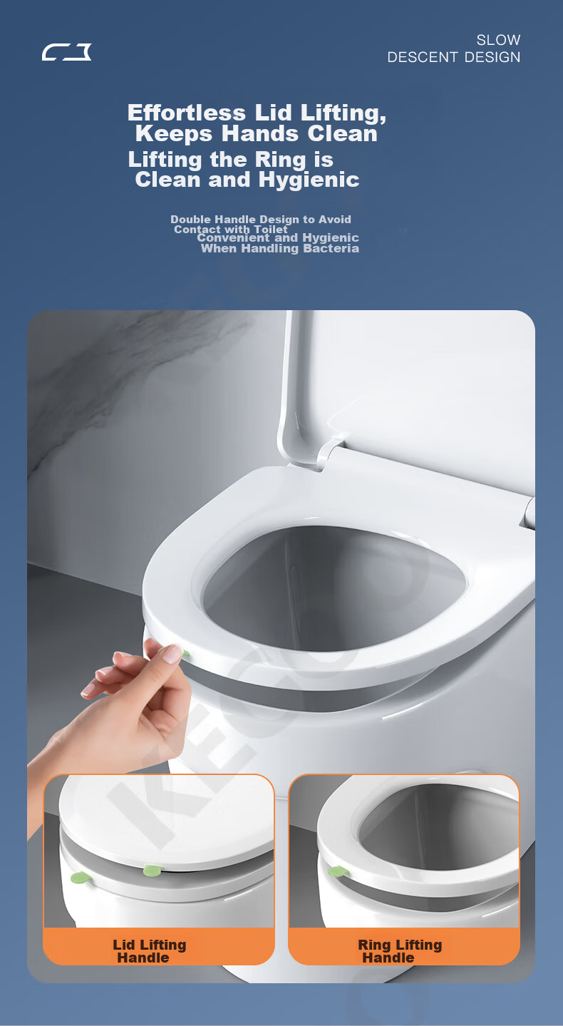 KEGOO Thickened Universal V-Shaped Toilet Seat Cover for Home Old-Style Commode Slow-Closing Cushion Ring Large Footrest Cover K7023 9